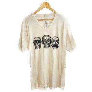 Monkey See Monkey Do - V-Neck T-Shirt - Cream - by Devils May Care - Unisex